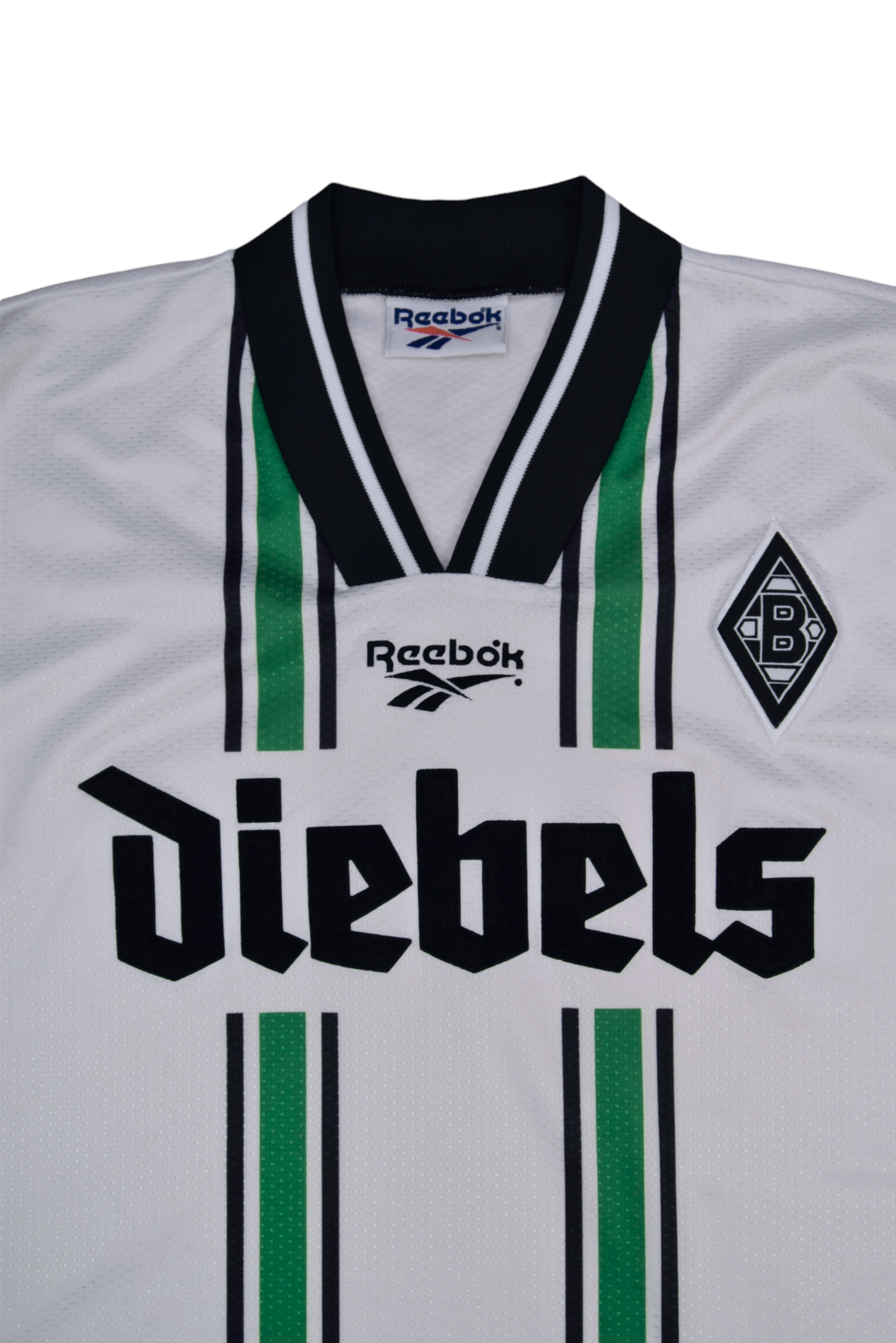 Borussia Mönchengladbach Reebok 1996 1997 Home Football Shirt Diebels Size XXL White Green