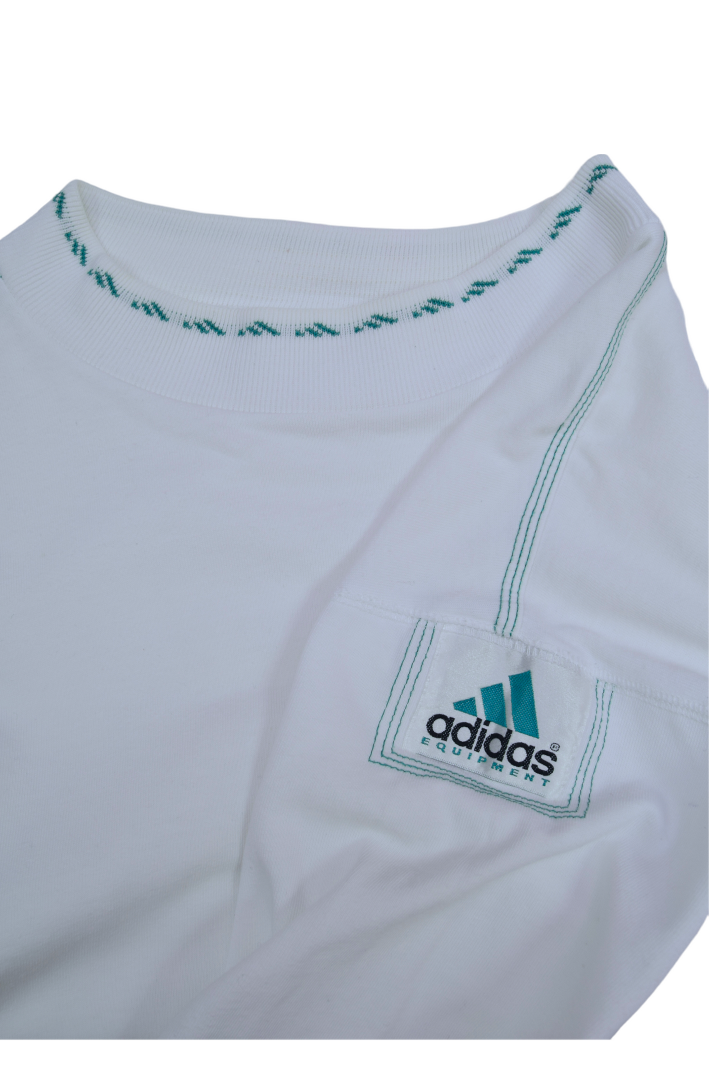 Vintage 90's Adidas Equipment T-Shirt Size M White 100% Cotton Made in Hong Kong