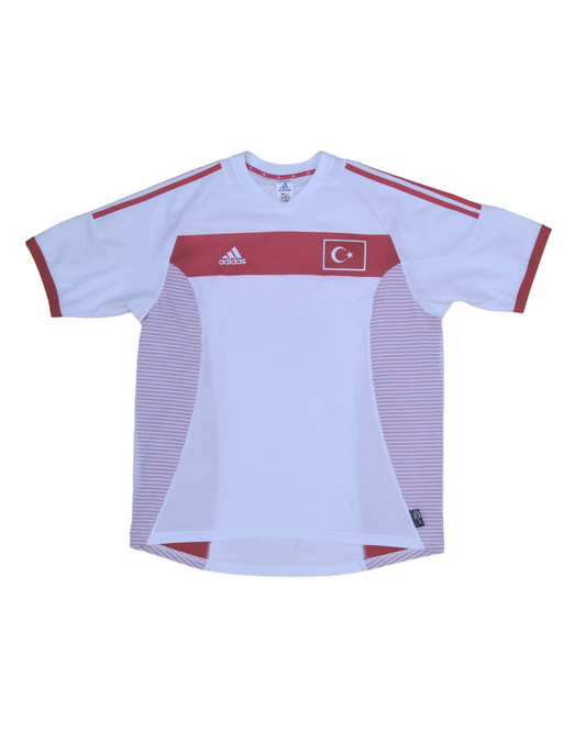 Turkey Adidas 2002 - 2003 Away Football Shirt Size L White Made in Portugal Climalite