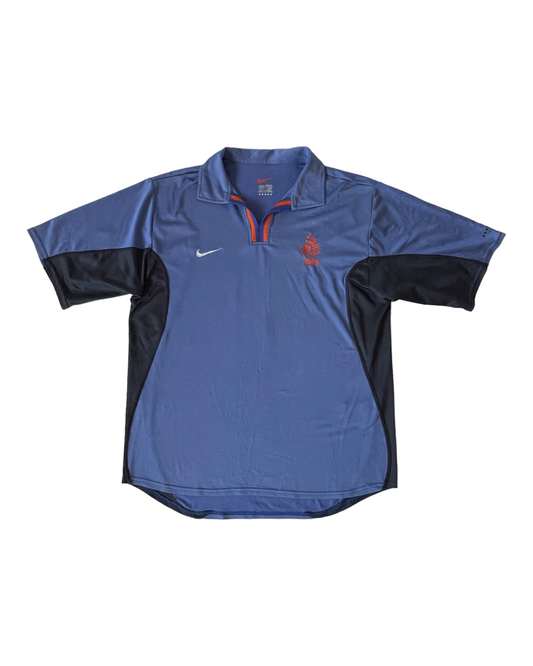 Vintage Holland Netherlands Nike 2000-2001 Away Football Shirt Size M Blue Black Made in Portugal