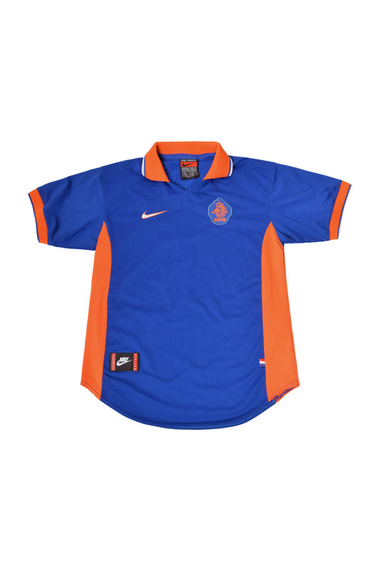 Vintage Holland Nike Premier  1996 1997 1998 Away Football Shirt Blue Made in UK