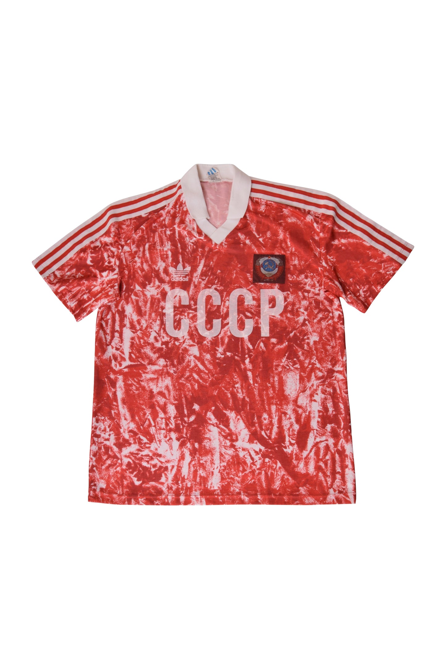 Vintage Soviet Union  CCCP USSR Russia Adidas 1989-1991 Home Football Shirt Home Red White Size XL