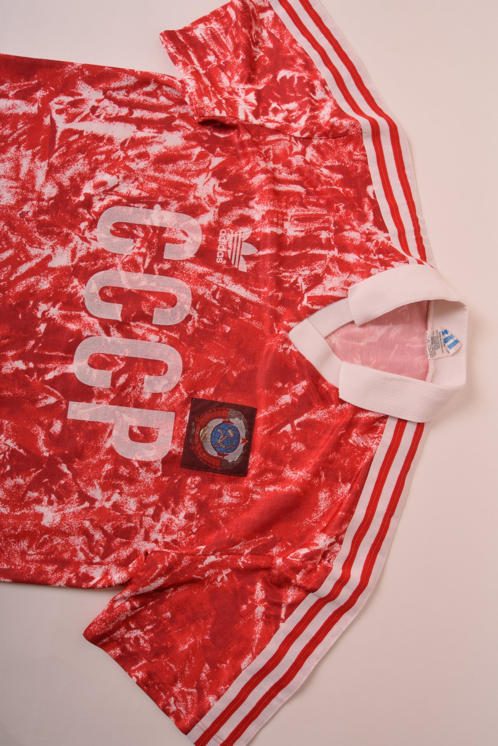 Vintage Soviet Union CCCP USSR Rusia Adidas 1989-1991 Home Football Shirt Home Red White Size XL