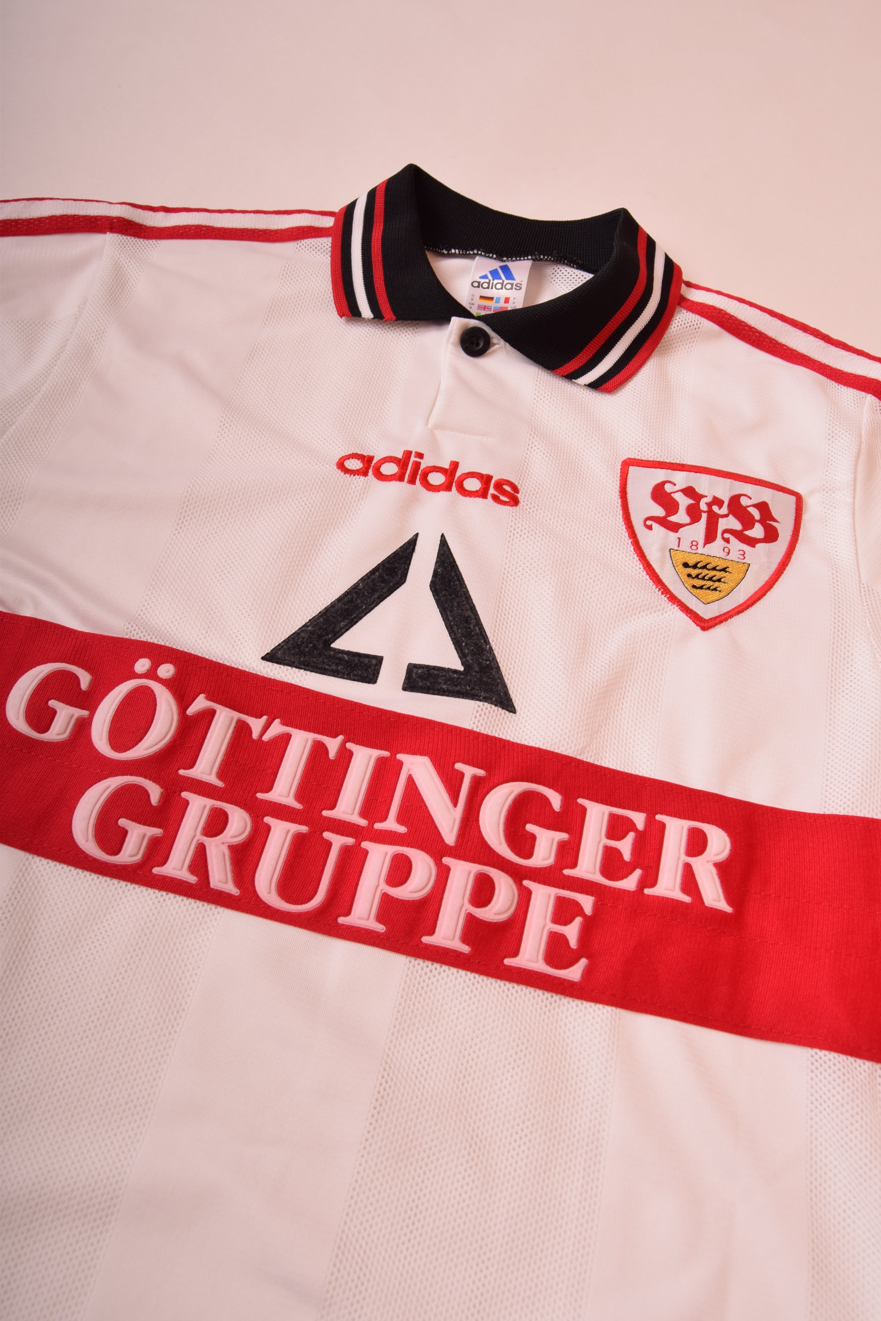 Vintage VFB Stuttgart Adidas Football Home Shirt 1996-1997 White