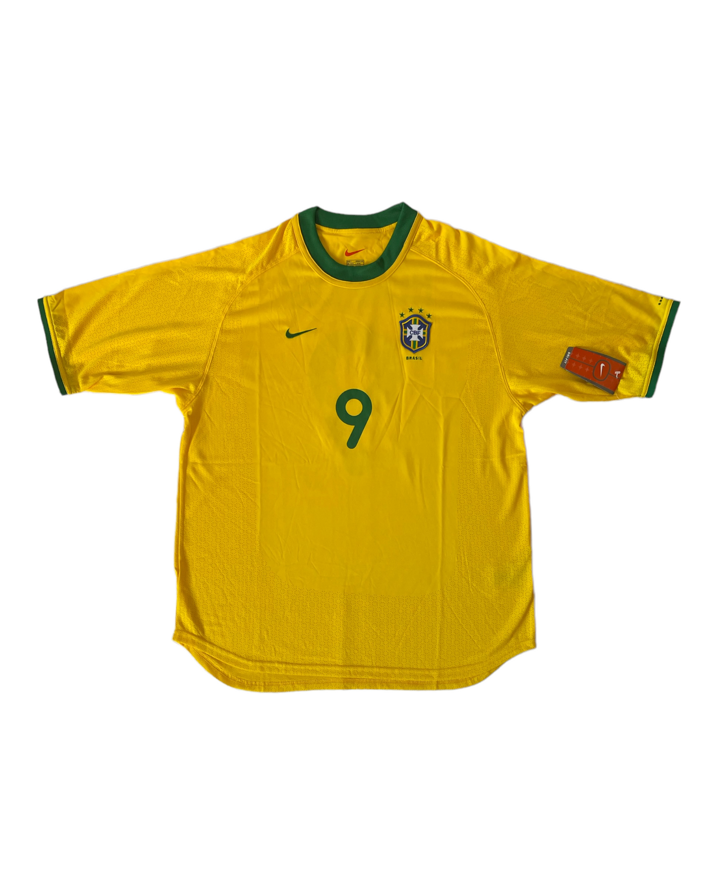 Authentic Ronaldo Brasil Brazil Nike No 9 2000-2001 Home Football Shirt Size XL Dri-Fit Yellow BNWT New