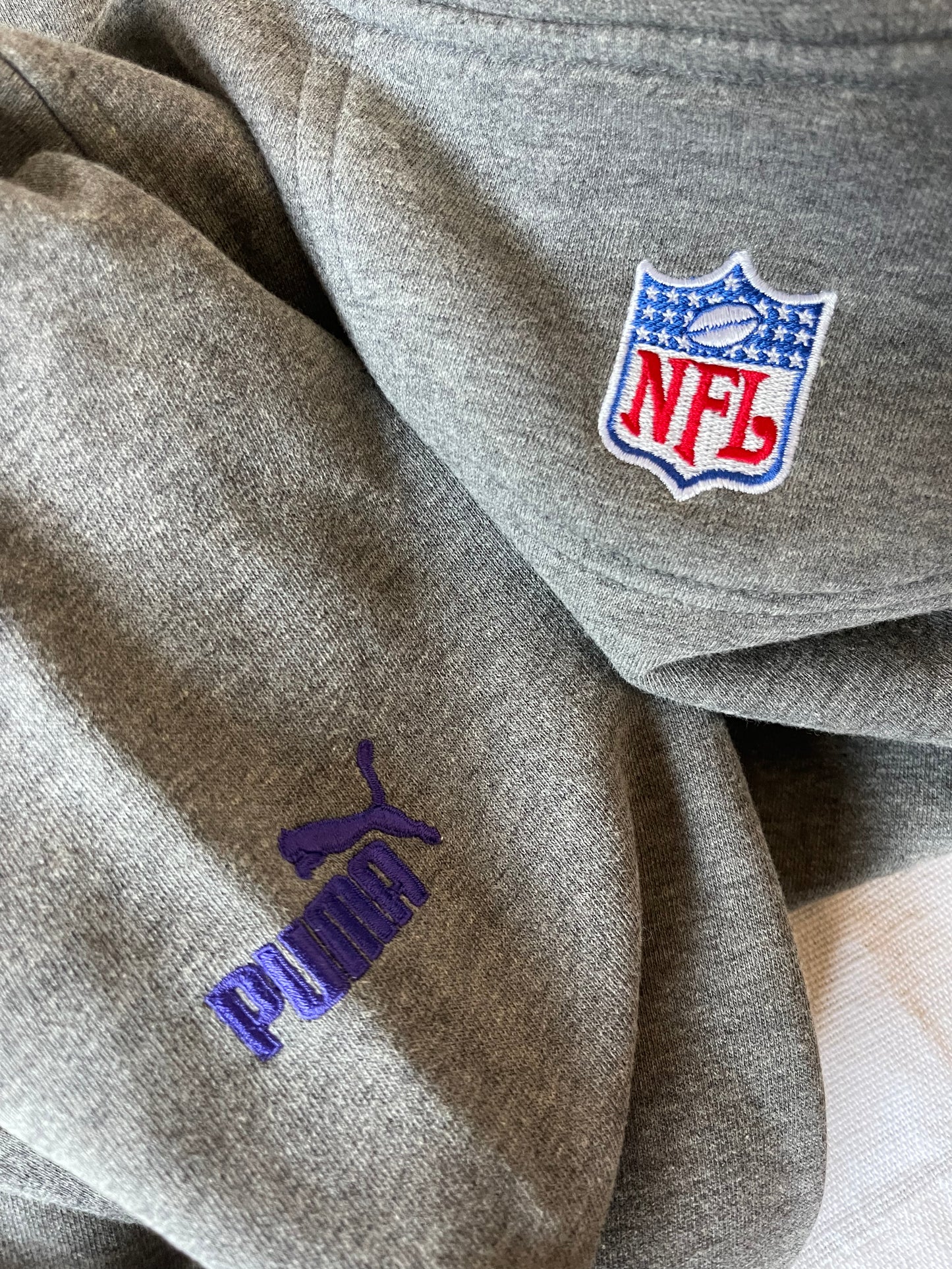 Vikings Minnesota Puma Football NFL Embroidered Grey Size M