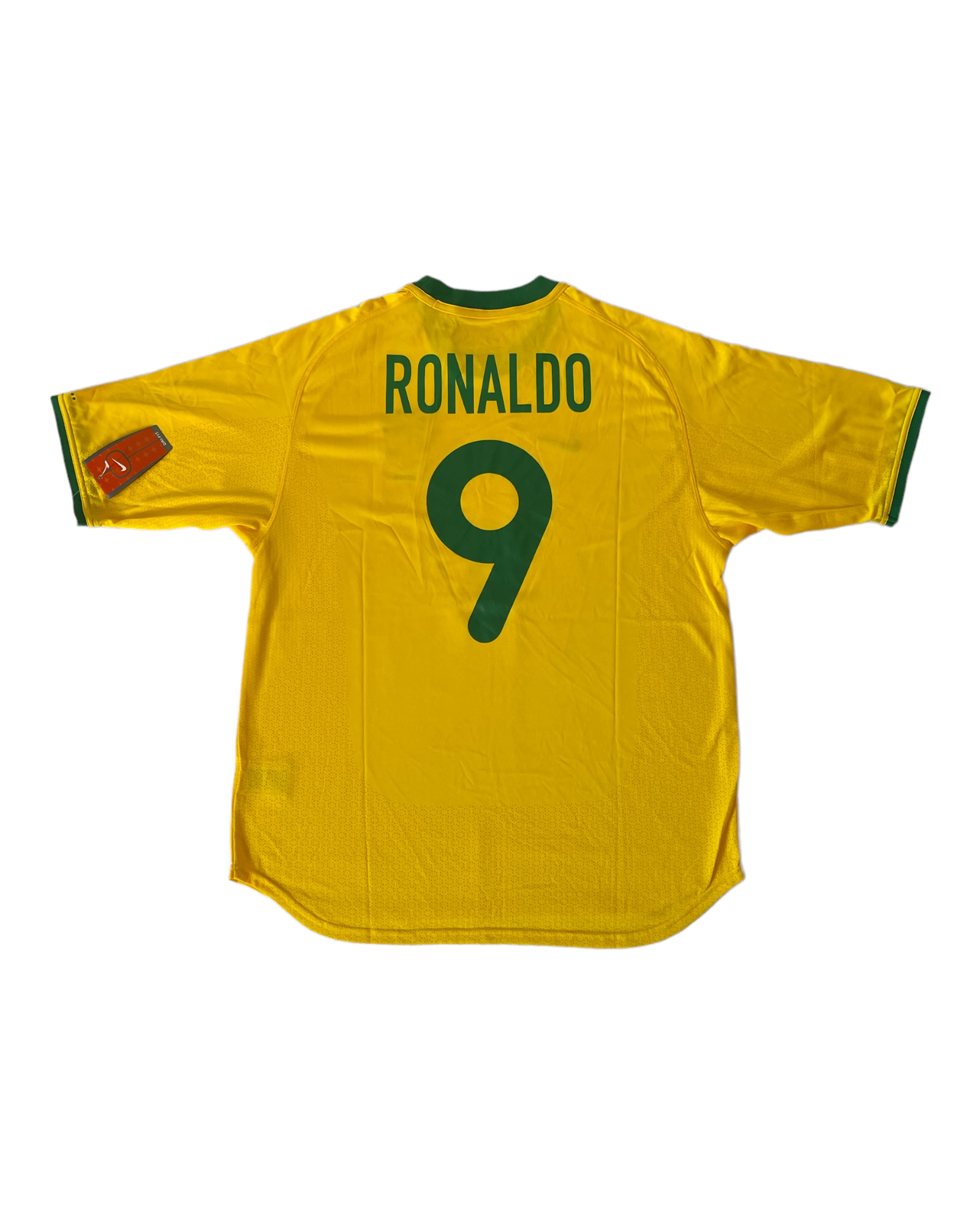 Authentic Ronaldo Brasil Brazil Nike No 9 2000-2001 Home Football Shirt Size L Dri-Fit Yellow BNWT New NOS OG DS