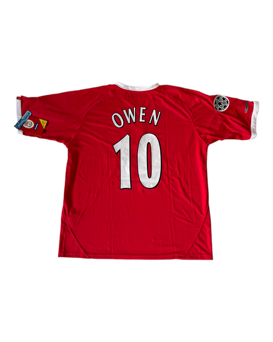 Liverpool F.C. Michael Owen Reebok #10 2001 - 2002 Home Football Shirt BNWT New Red Made in UK Carlsberg Champions League HydroMove Size 46''/48'' 2XL