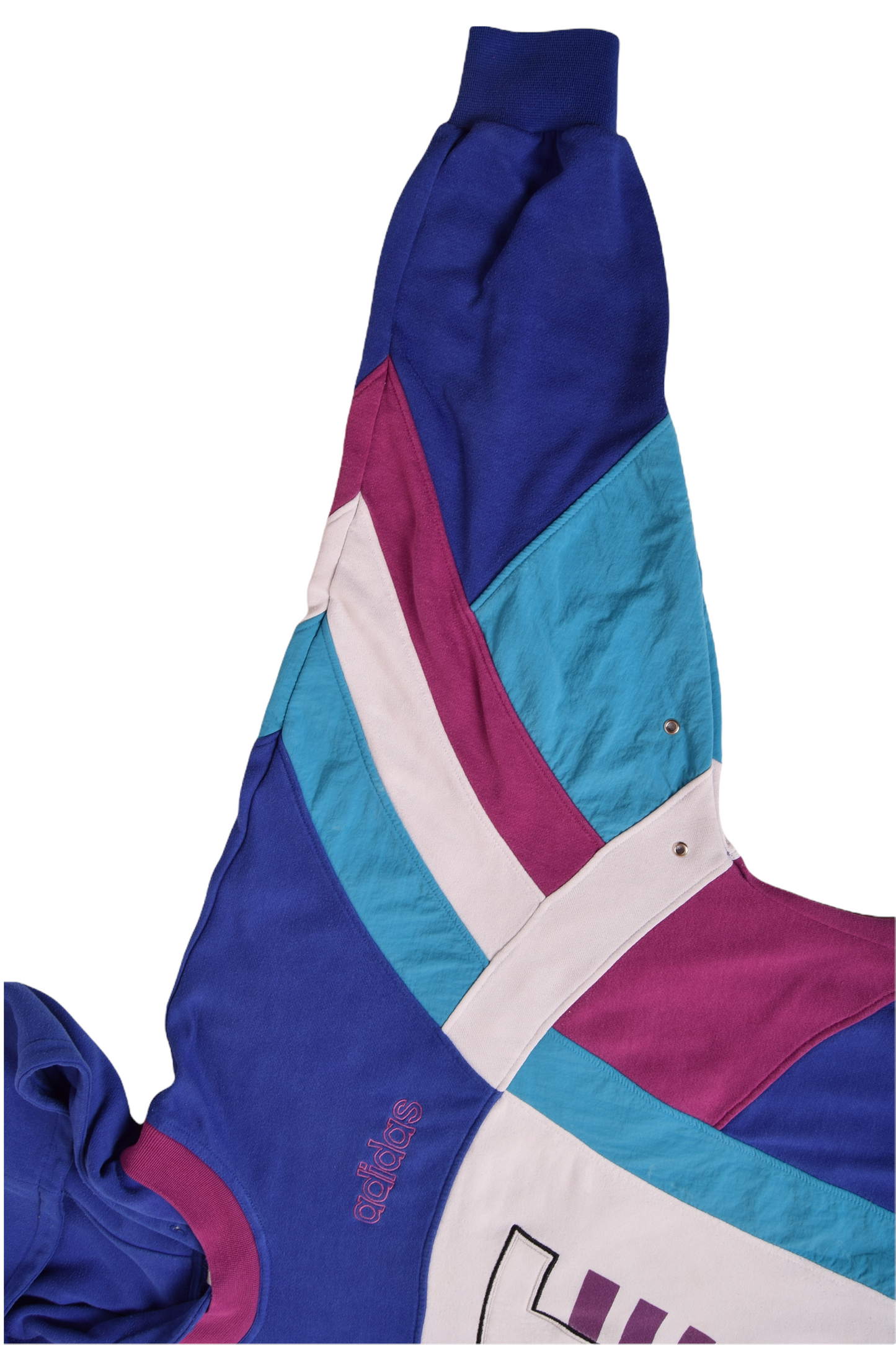 Vintage 90's Adidas Team Hoodie Size L-XL Blue White Pink 