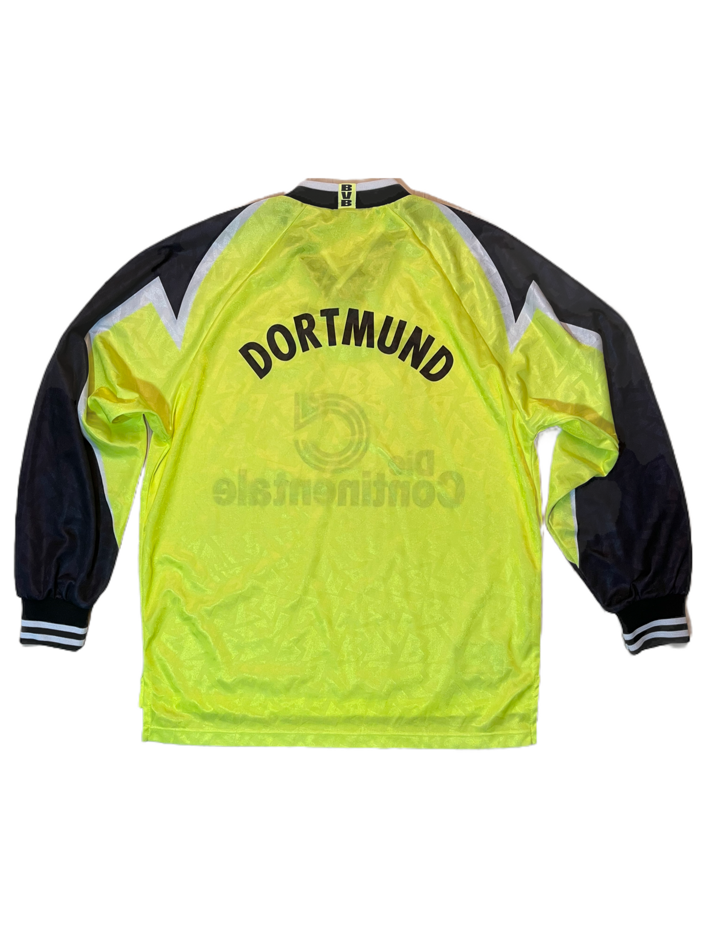 Vintage Borussia Dortmund BVB Nike Premier 1995-1996 Home Football Shirt Size XL Die Continentale Neon Yellow